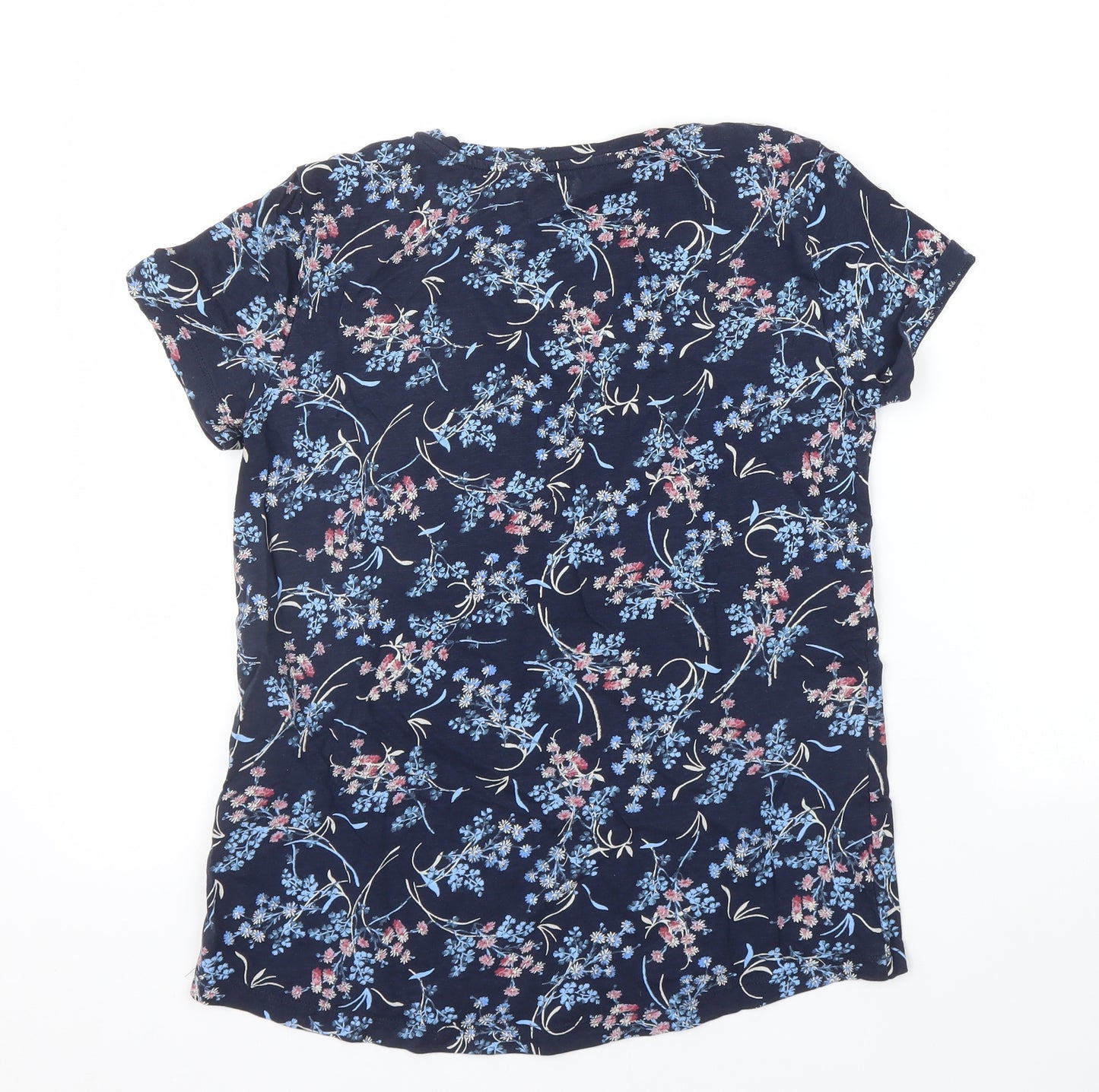 Debenhams Womens Blue Floral  Basic T-Shirt Size 10