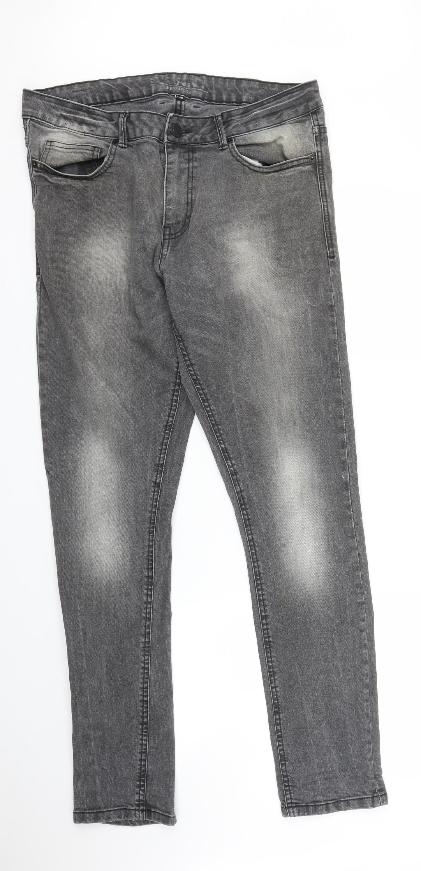 Peacocks Mens Grey   Straight Jeans Size 34 in L32 in