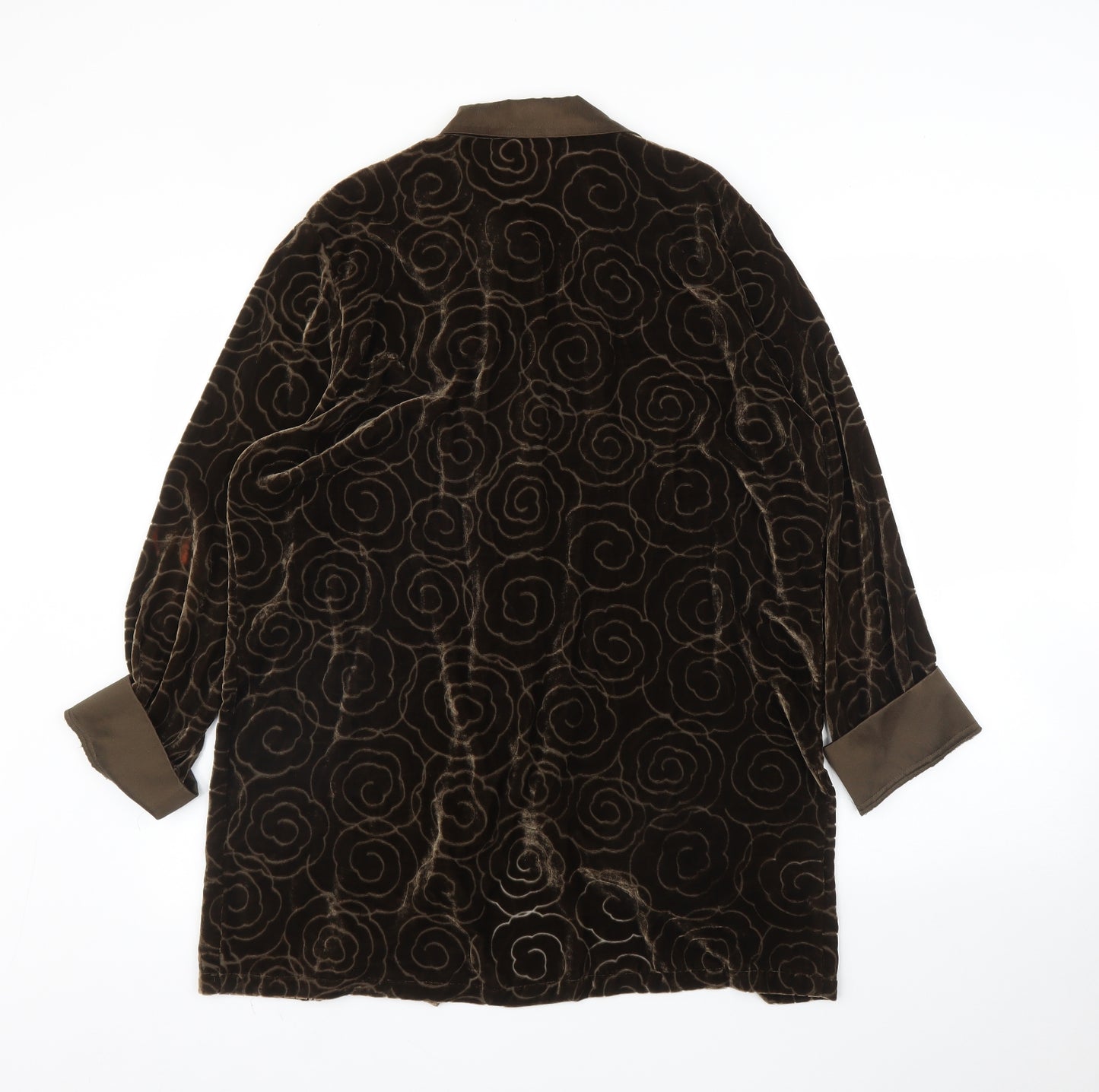 Country Casuals Womens Brown Floral  Basic Blouse Size L