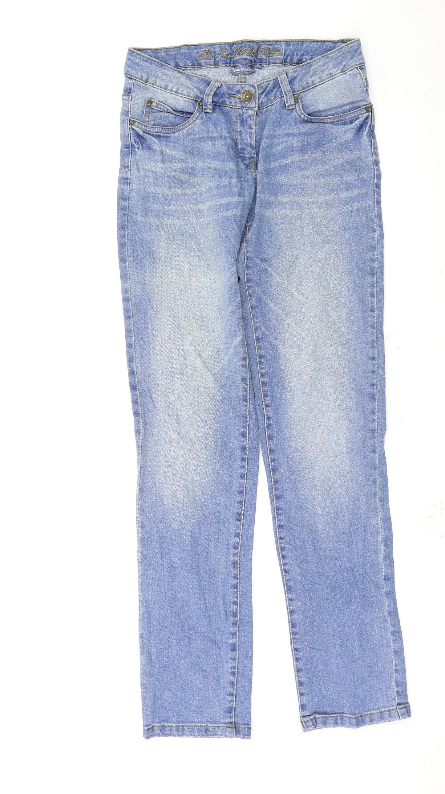 Blue Motion Womens Blue   Straight Jeans Size 8 L31 in