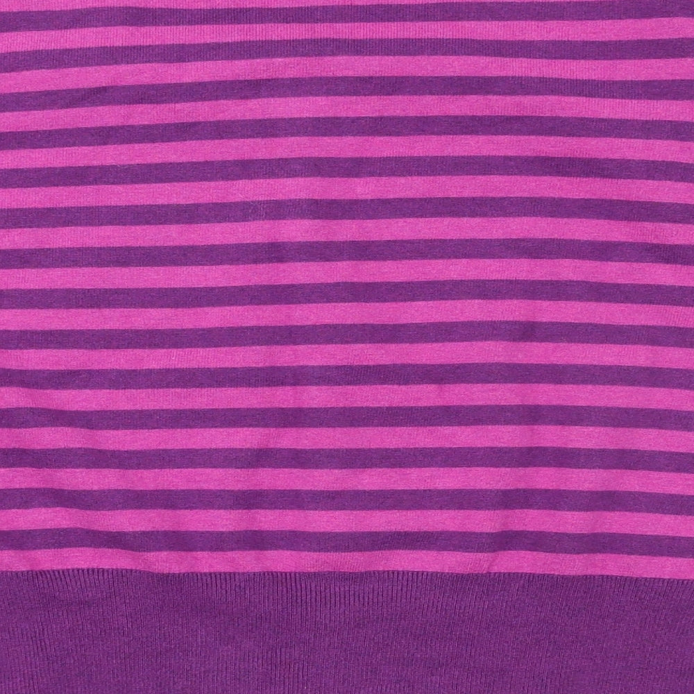 Debenhams Womens Purple Striped  Cardigan Jumper Size 14