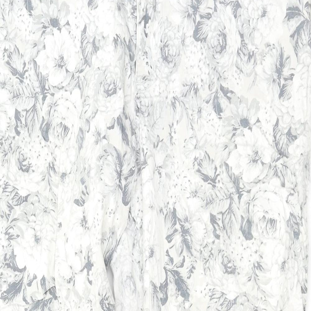 Preworn Womens Grey Floral  Skinny Jeans Size 18 L29 in