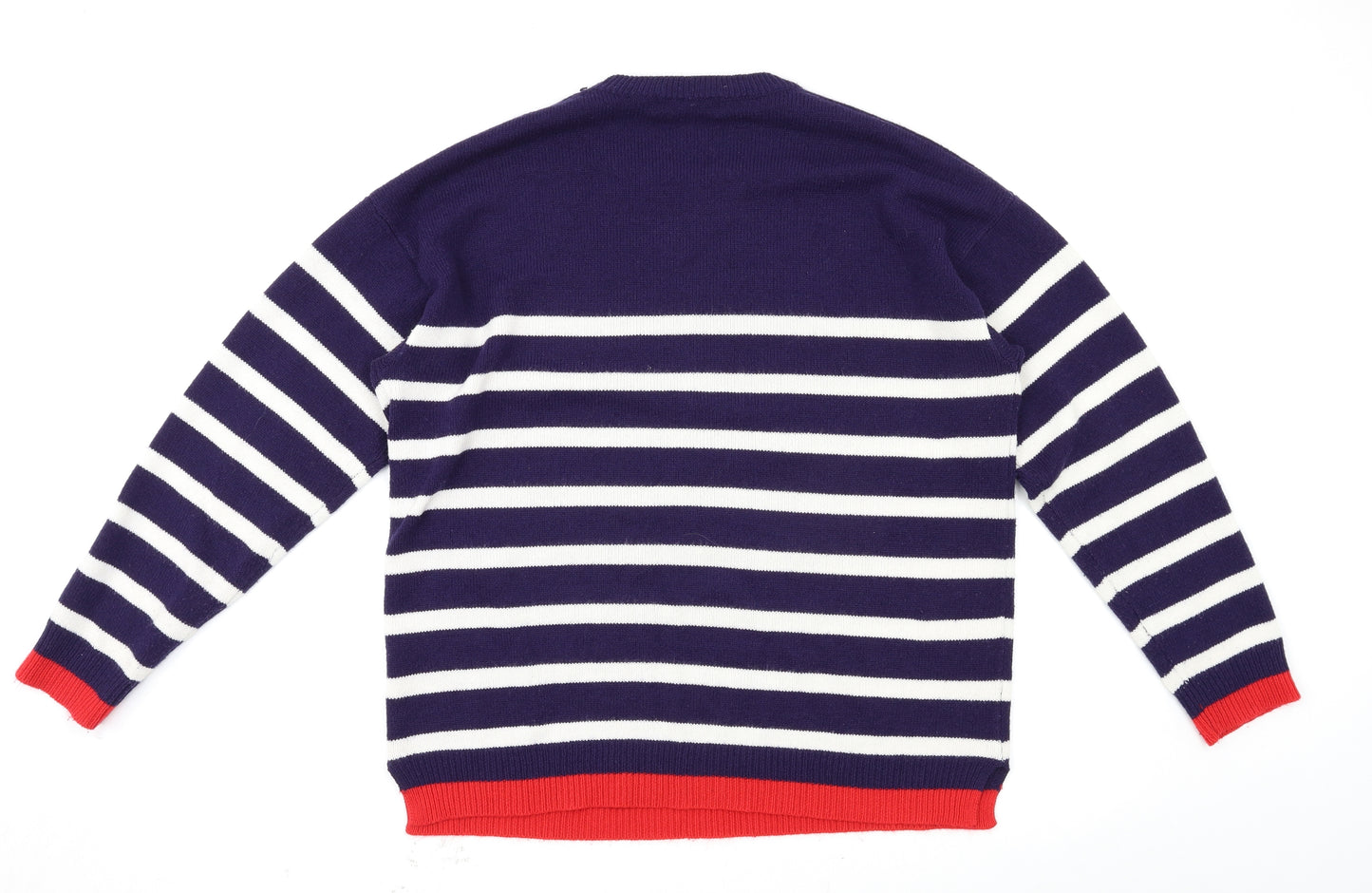 Studio Womens Blue Striped  Pullover Jumper Size 18