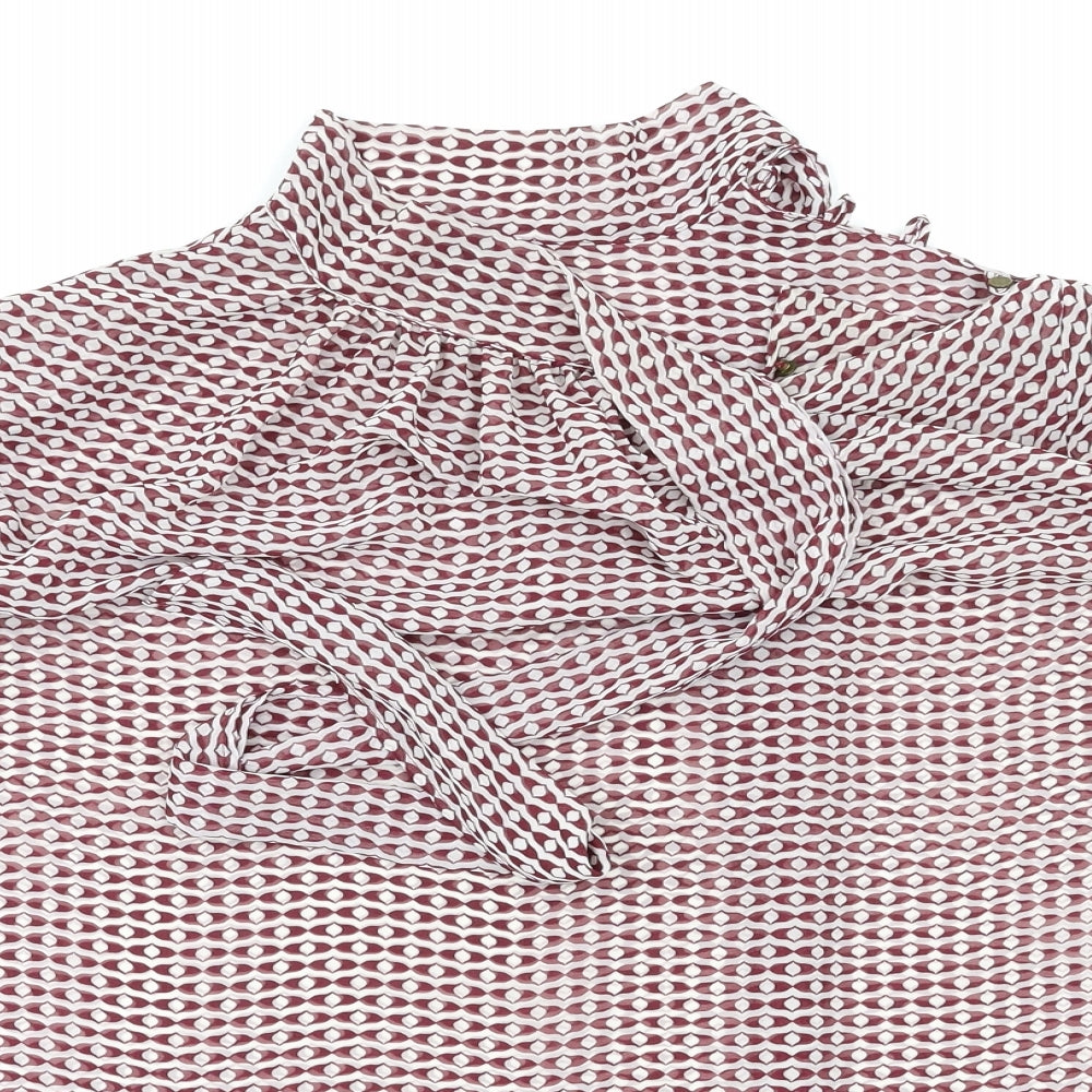 TU Womens Red Argyle/Diamond  Basic Blouse Size 12