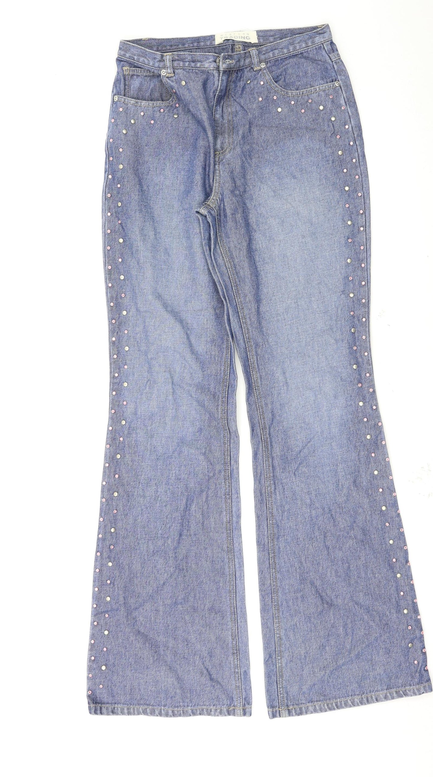 Western Trading Womens Blue   Flared Jeans Size 12 L33 in