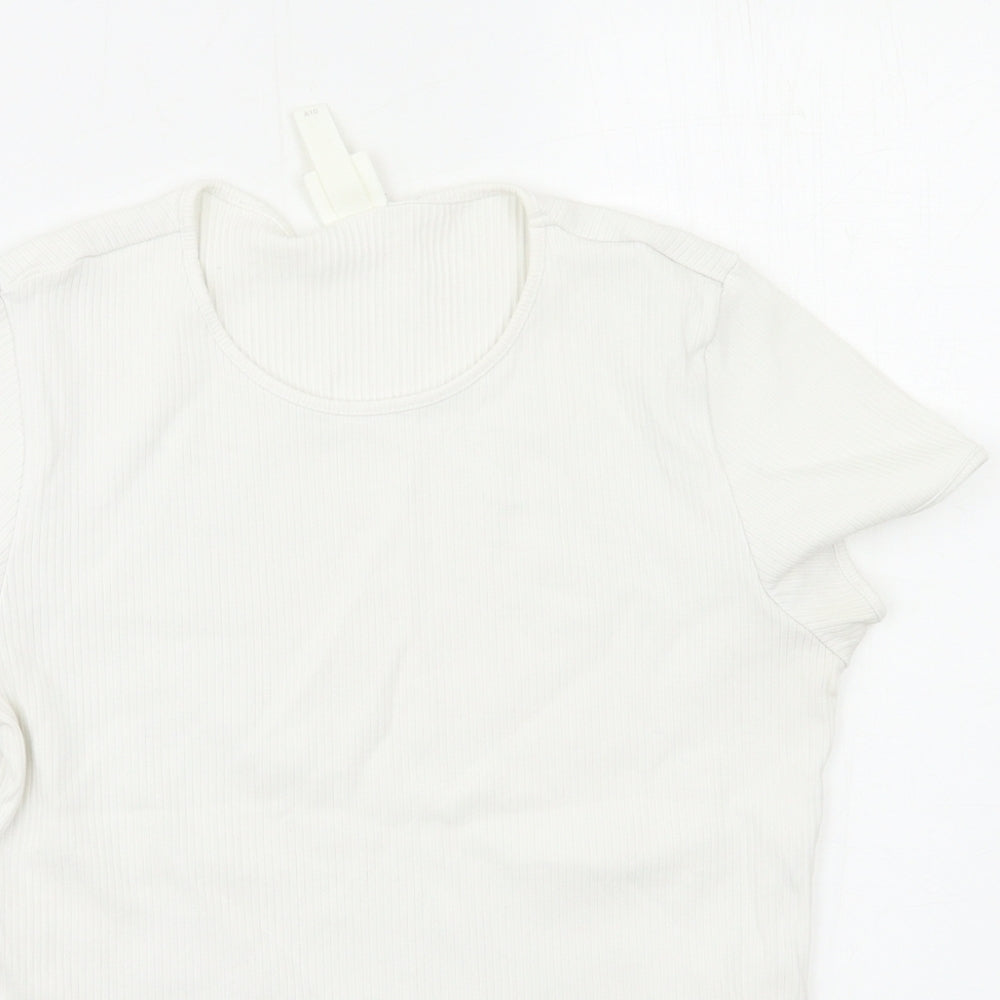 H&M Womens White   Basic T-Shirt Size L