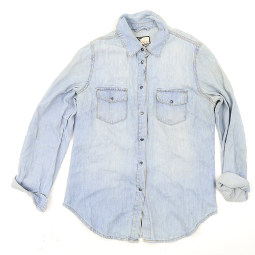 YES YES Womens Blue   Basic Button-Up Size 10