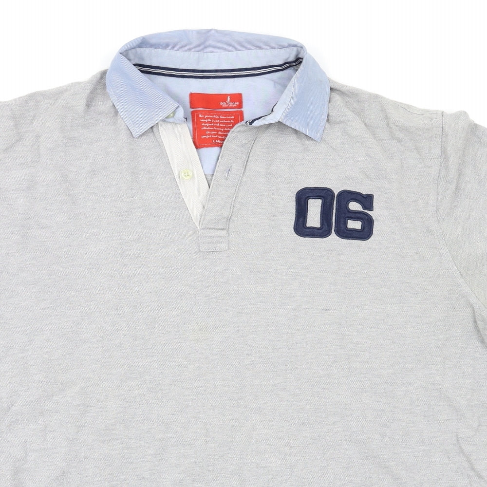 6th Sense Mens Grey    Polo Size L