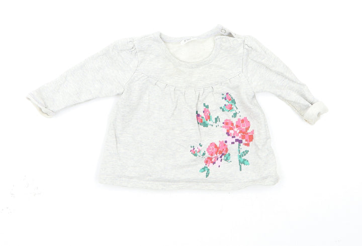 F&F Girls Grey Pullover Jumper Size 3-6 Months
