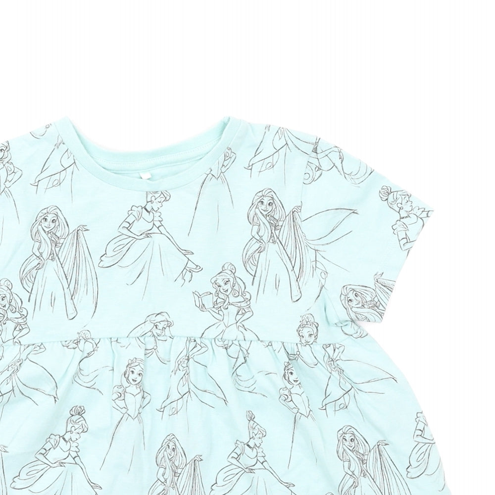 George Girls Blue   Basic T-Shirt Size 3-4 Years  - Disney, Princess