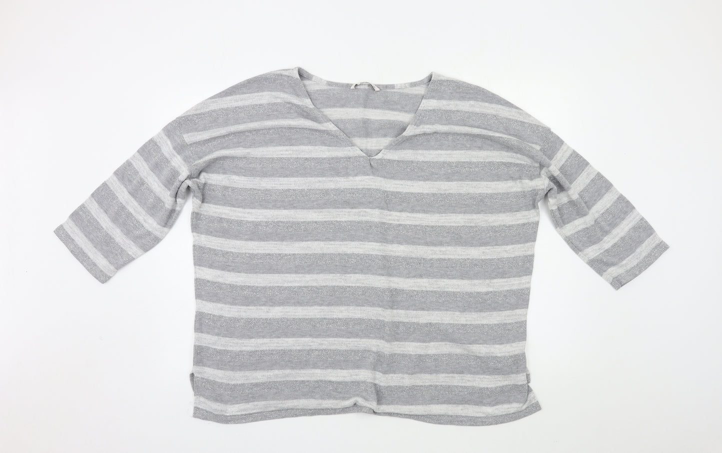 TU Womens Grey Striped  Pullover Jumper Size 22
