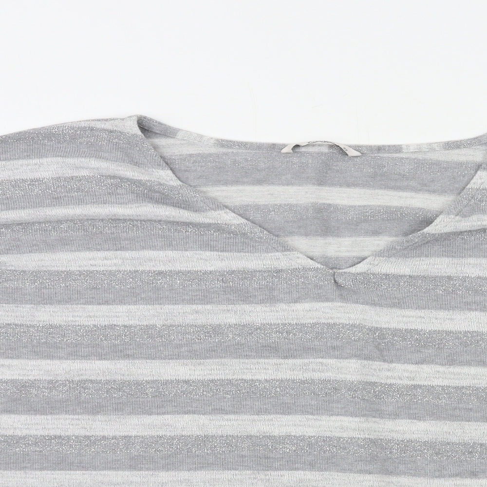TU Womens Grey Striped  Pullover Jumper Size 22