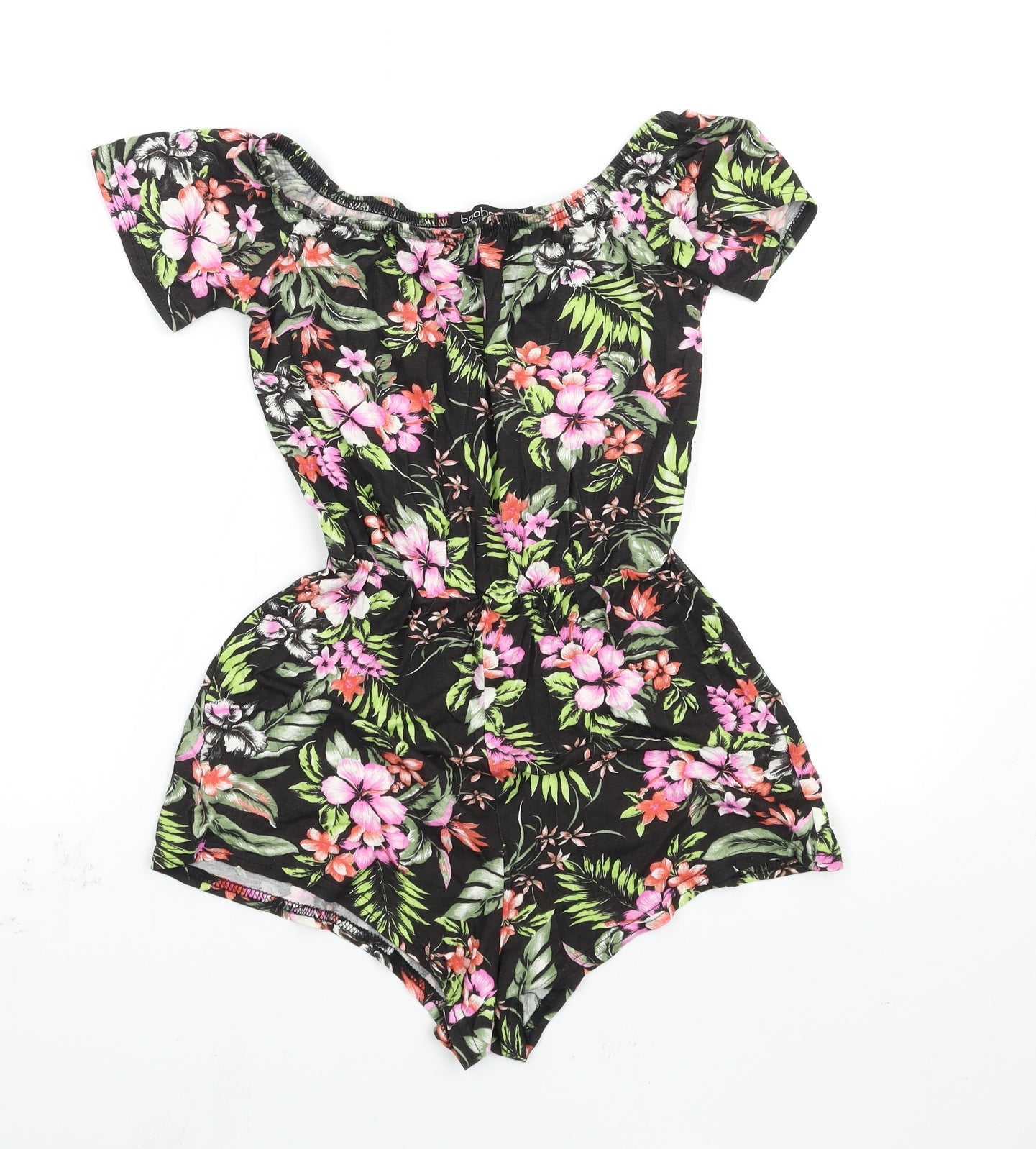 Boohoo Womens Multicoloured Floral  Playsuit One-Piece Size 8