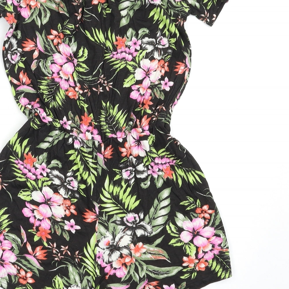 Boohoo Womens Multicoloured Floral  Playsuit One-Piece Size 8