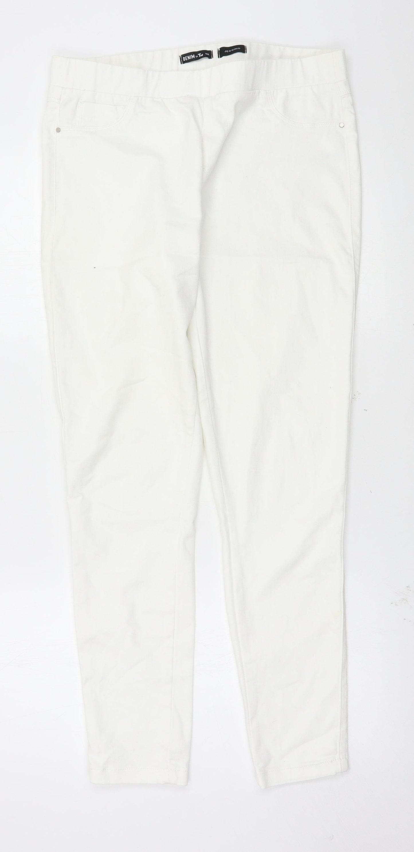 TU Womens White   Jegging Trousers Size 14 L28 in