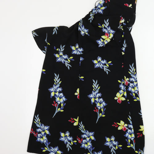 New Look  Womens Black Floral  A-Line  Size 12