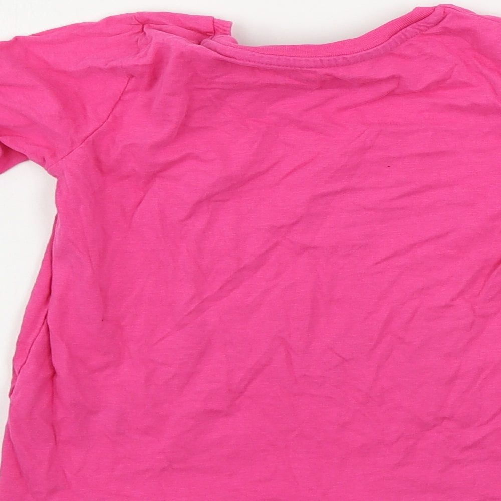Nutmeg  Girls Pink   Basic T-Shirt Size 5-6 Years