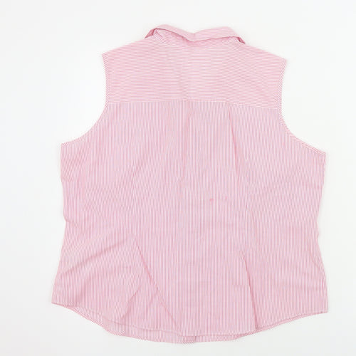 Marks and Spencer  Womens Pink Striped  Basic Button-Up Size 18