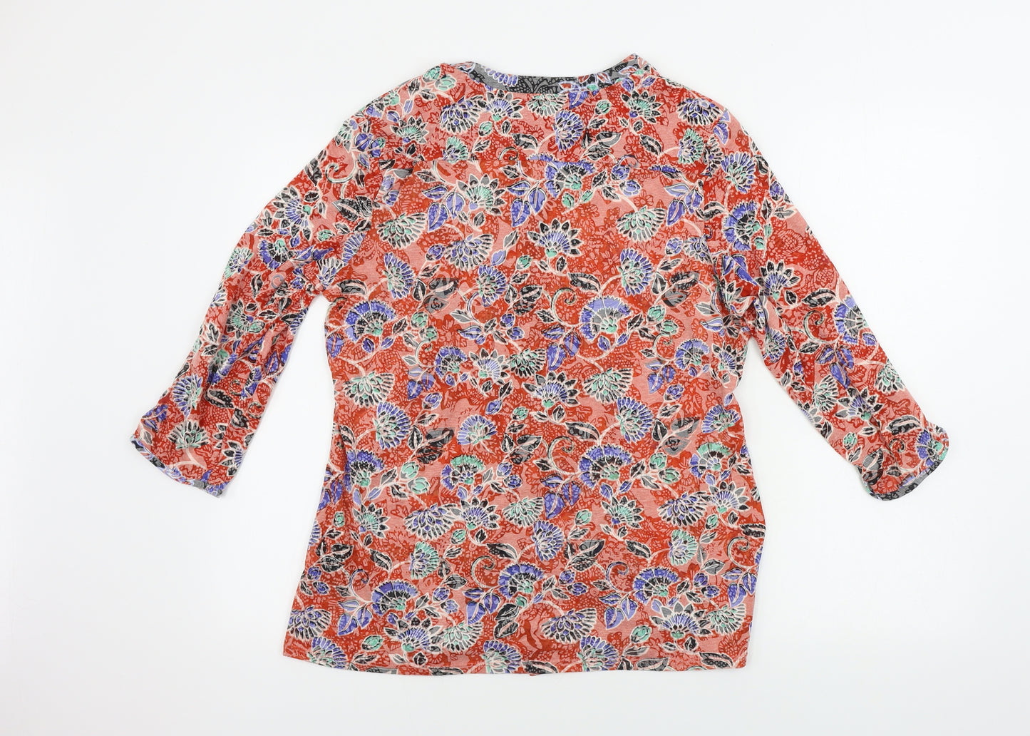 Marks and Spencer  Womens Red Geometric  Basic Button-Up Size 16