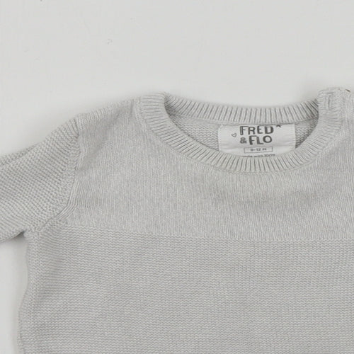 F&F  Boys Grey   Pullover Jumper Size 9-12 Months