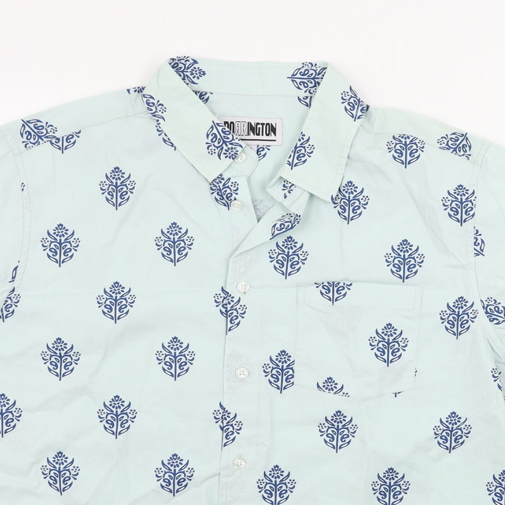 dorrington Mens Green Floral   Button-Up Size M