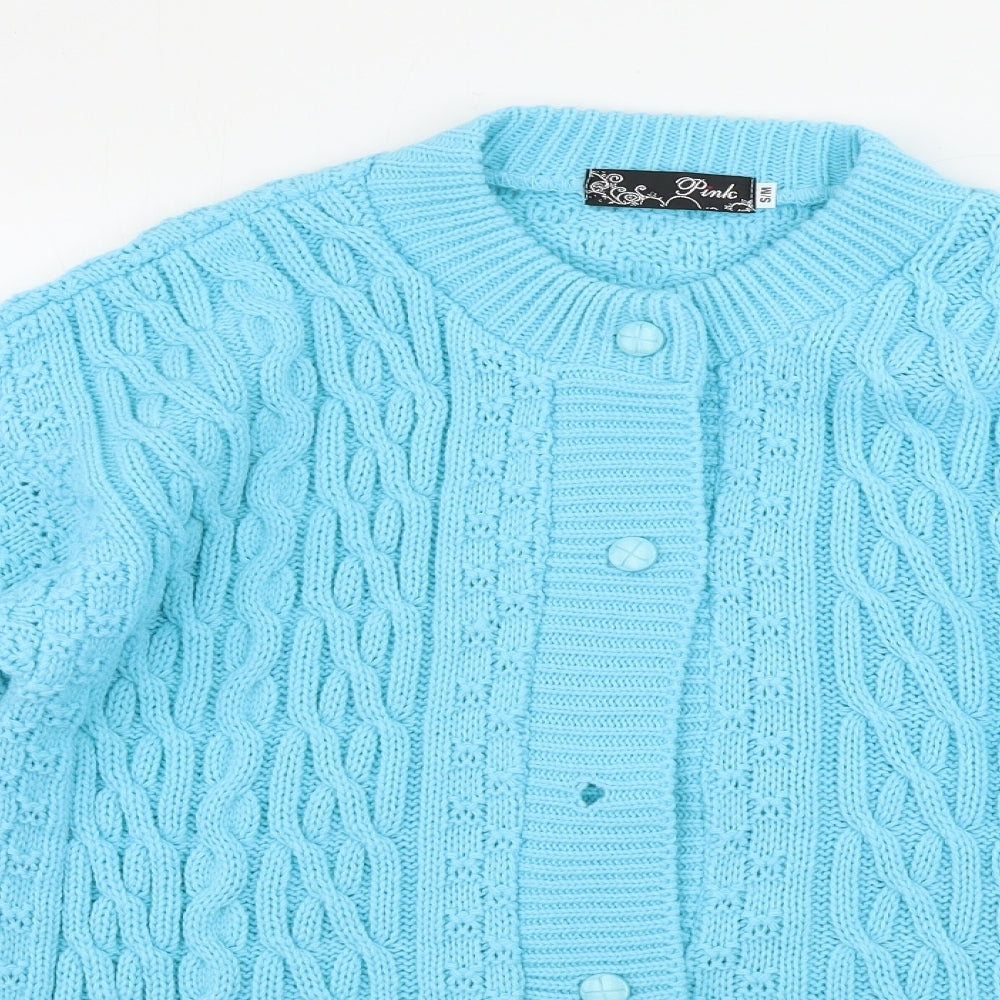 pink  Womens Blue   Cardigan Jumper Size M
