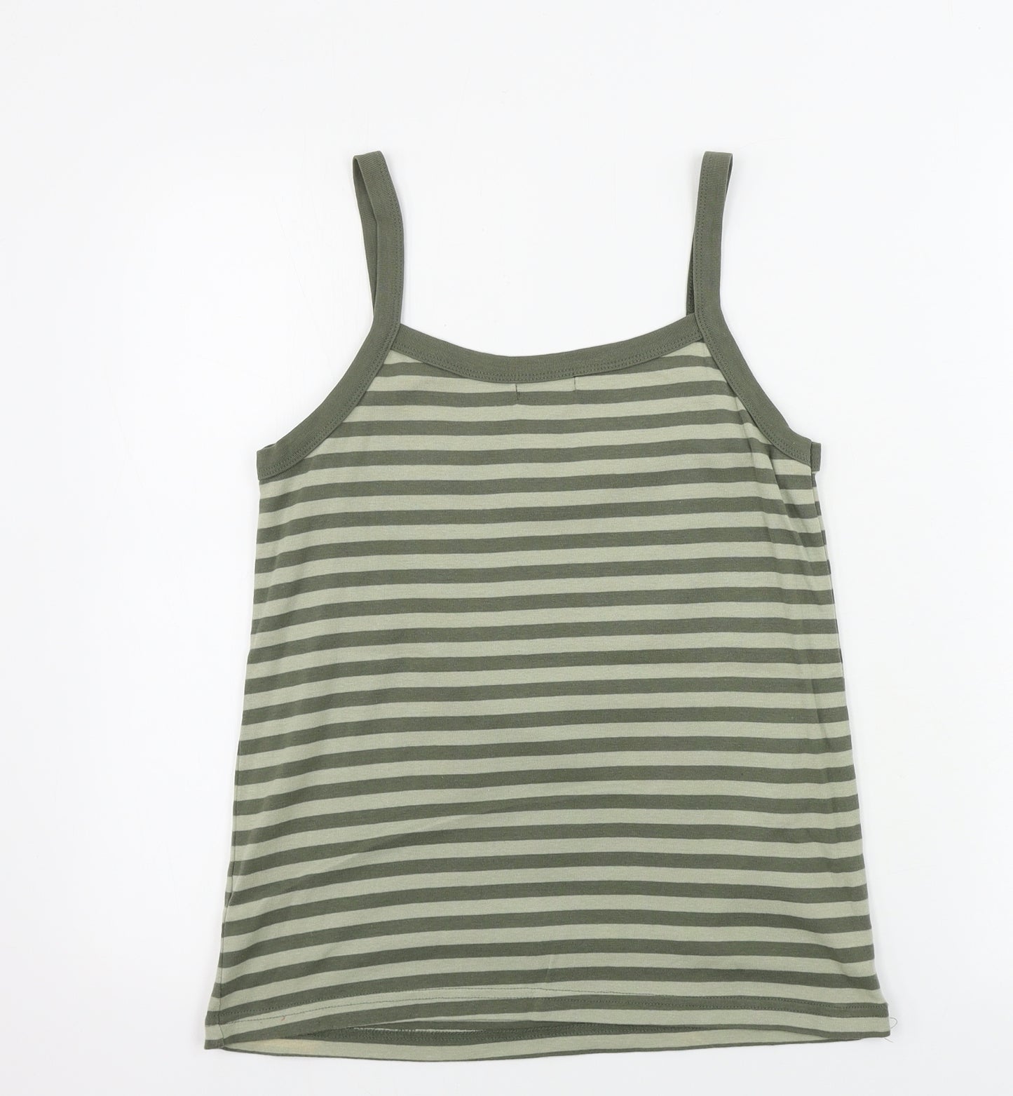 bm collection       Womens Green Striped  Basic Tank Size M