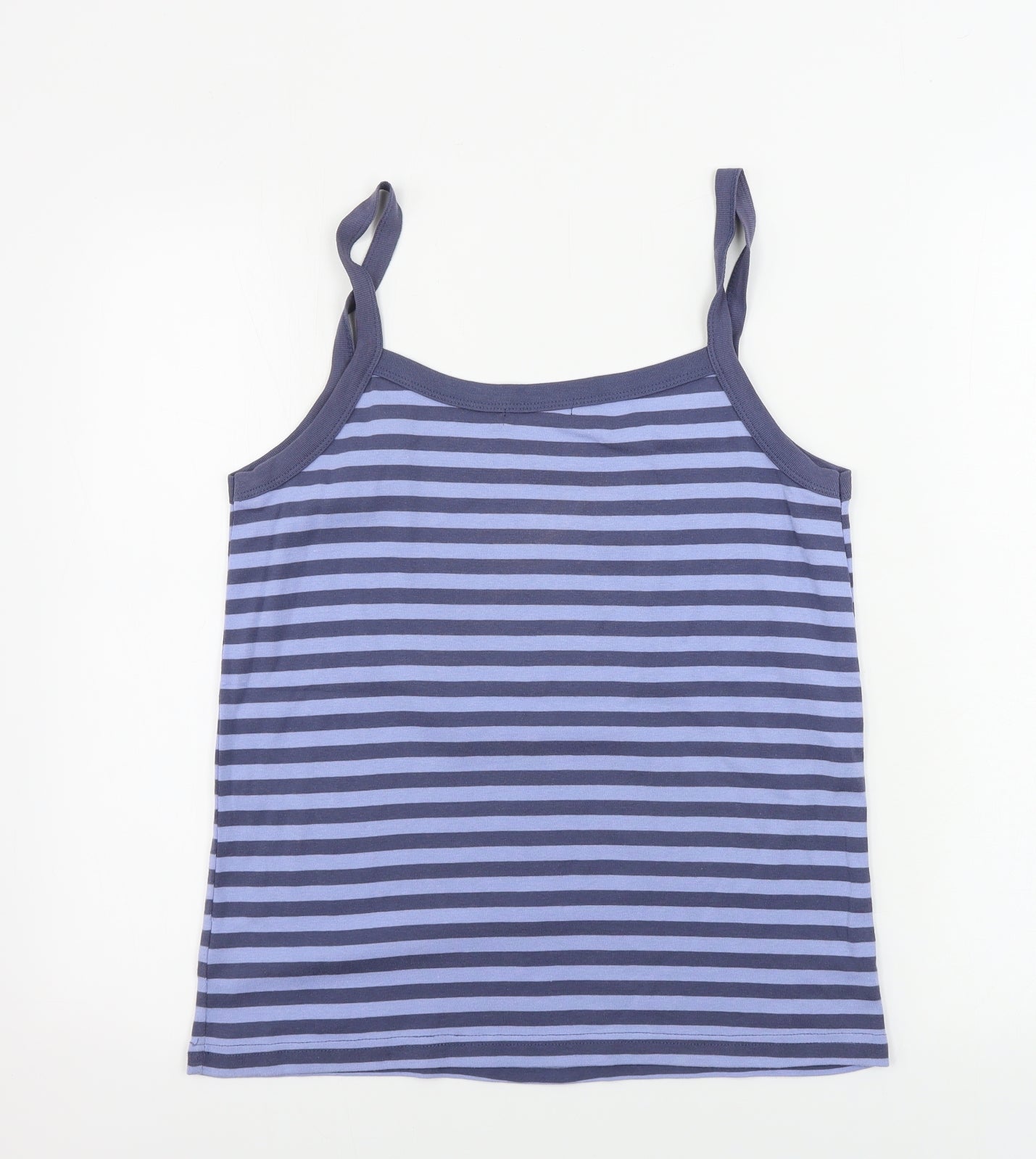 bm collection       Womens Blue Striped  Basic Tank Size M