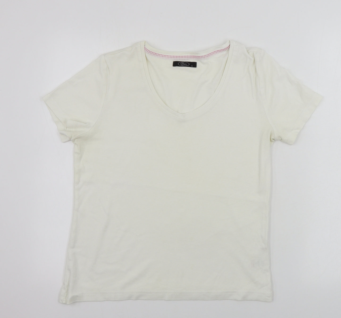 bm collection       Womens White   Basic T-Shirt Size S