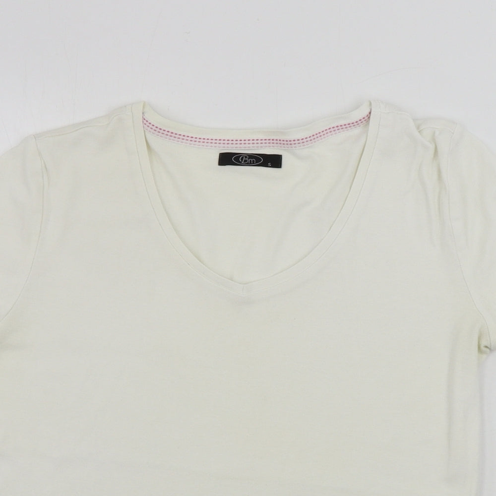 bm collection       Womens White   Basic T-Shirt Size S