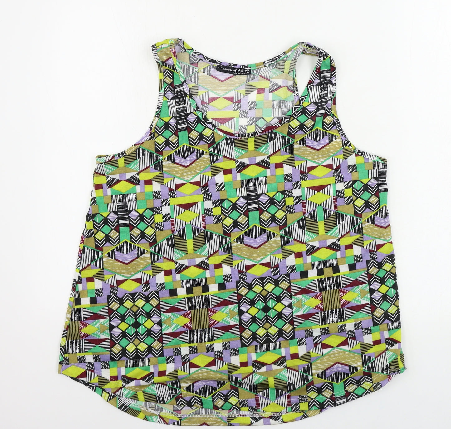 Atmosphere  Womens Green Geometric  Basic Tank Size 12