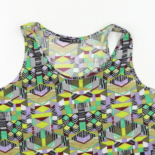 Atmosphere  Womens Green Geometric  Basic Tank Size 12