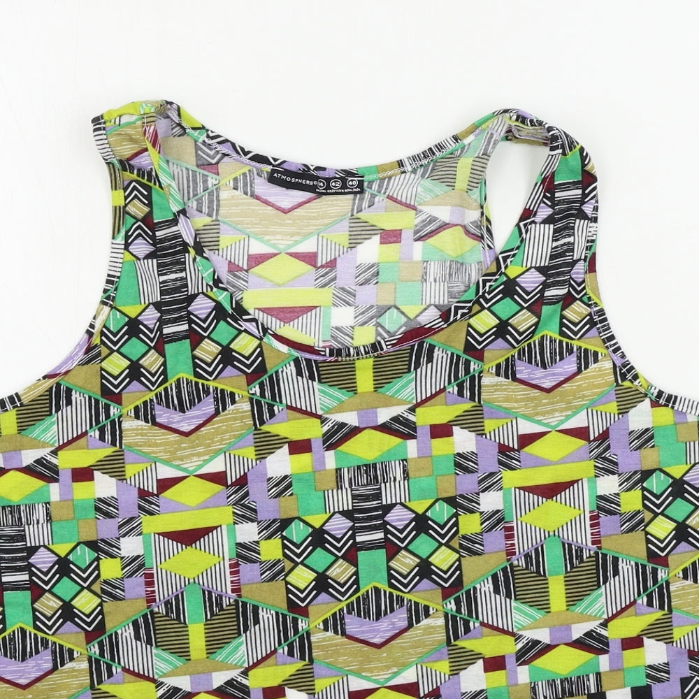Atmosphere  Womens Green Geometric  Basic Tank Size 12