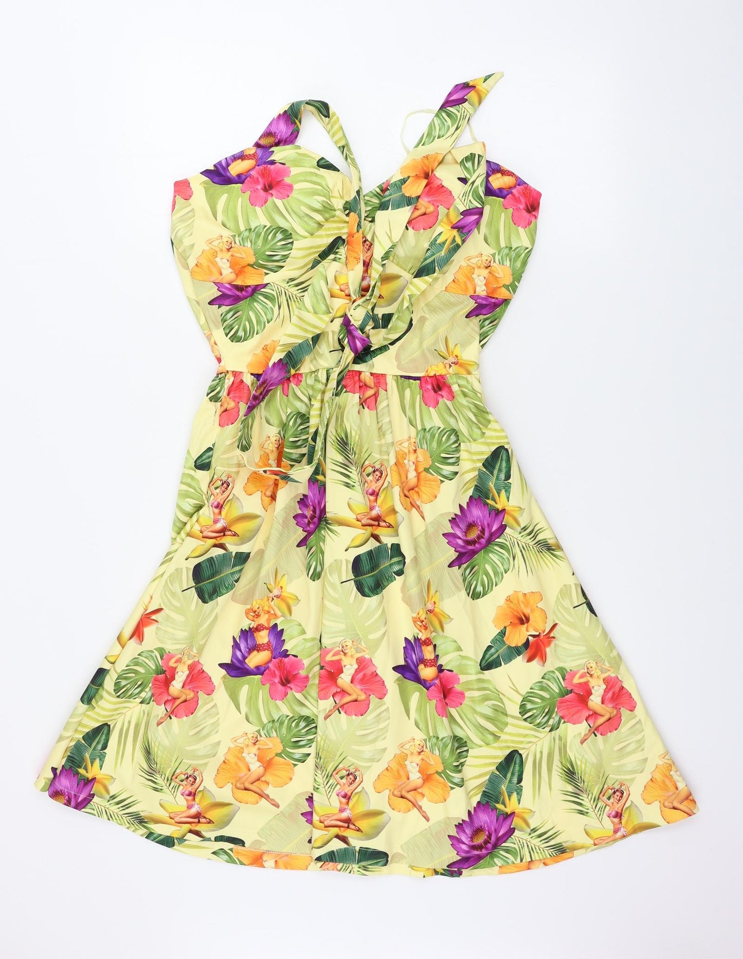 Lindy Bay  Womens Beige Floral  A-Line  Size 14