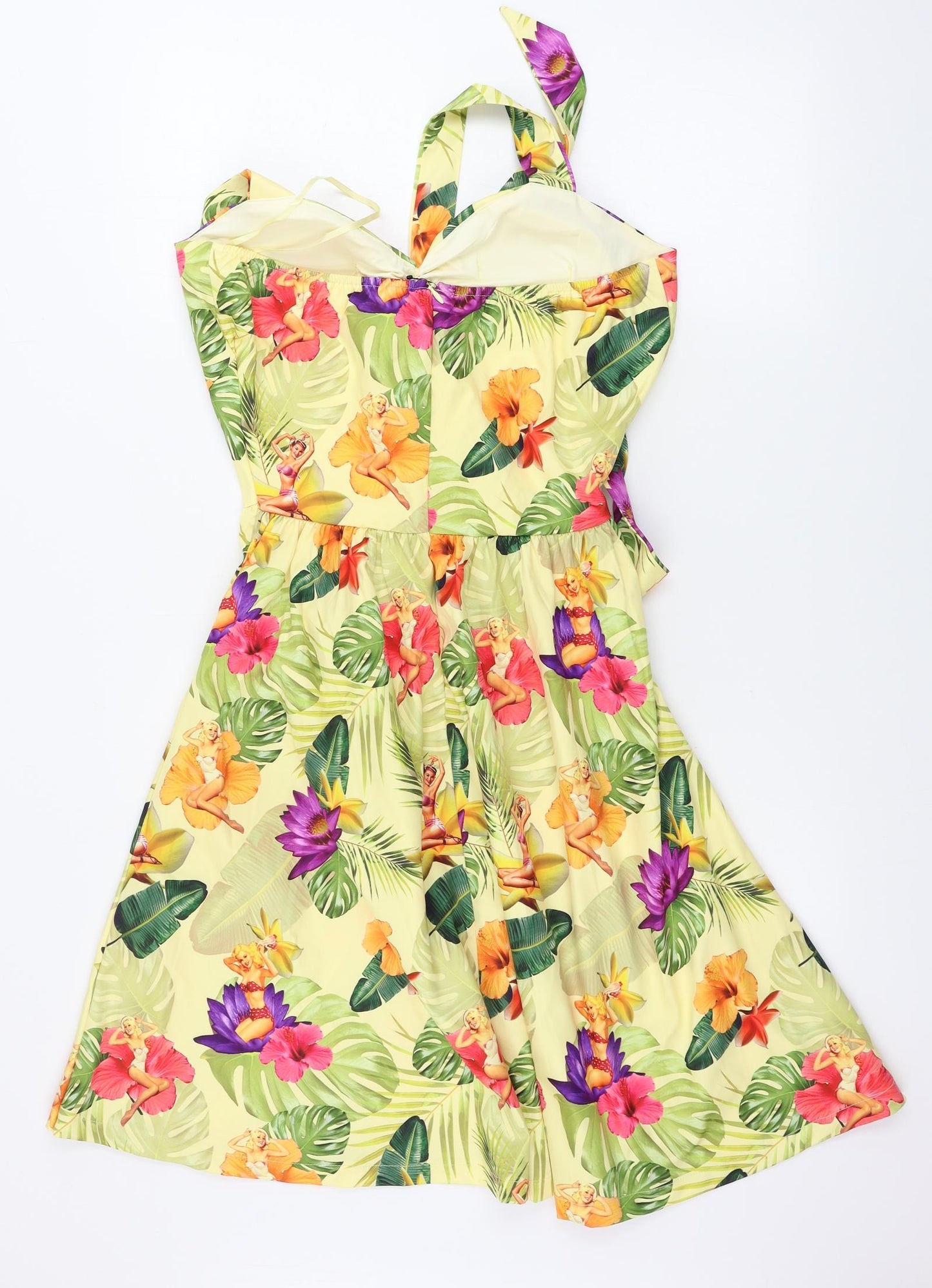 Lindy Bay  Womens Beige Floral  A-Line  Size 14
