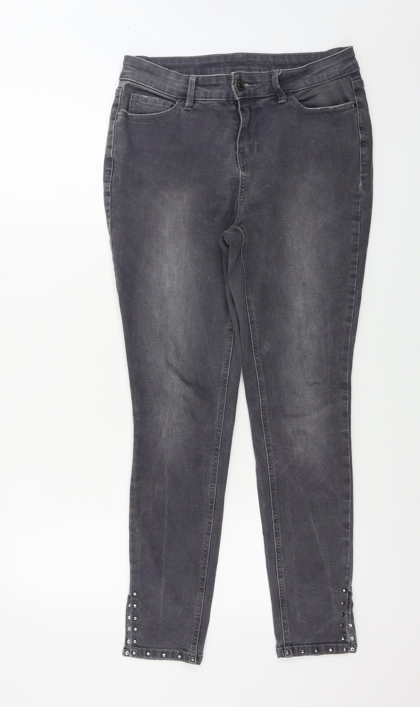 Preworn  Womens Grey   Skinny Jeans Size 28 in L25 in