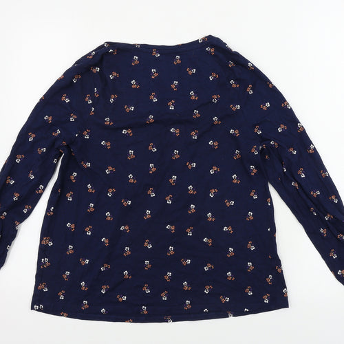 TU Womens Blue Floral  Basic T-Shirt Size 10