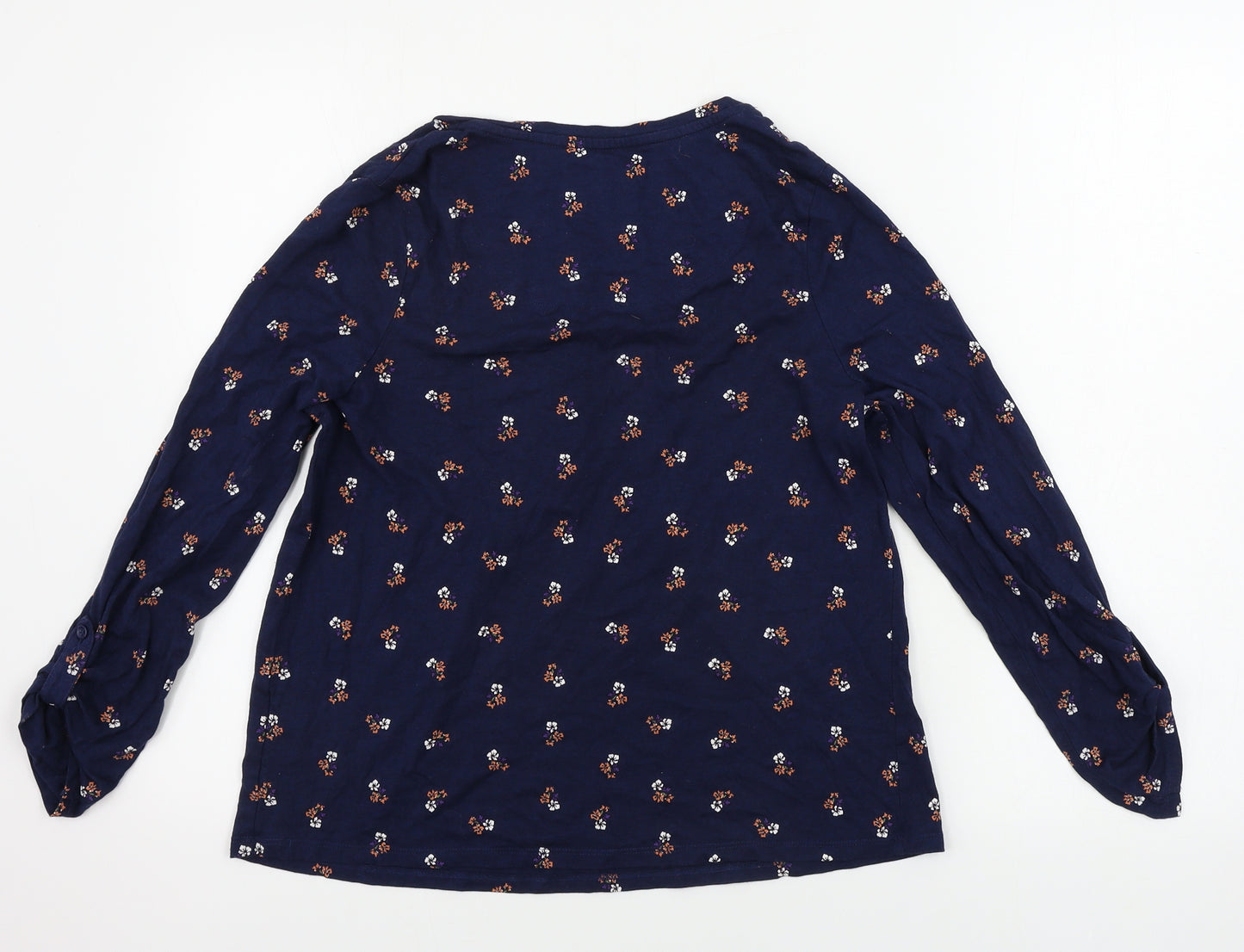 TU Womens Blue Floral  Basic T-Shirt Size 10