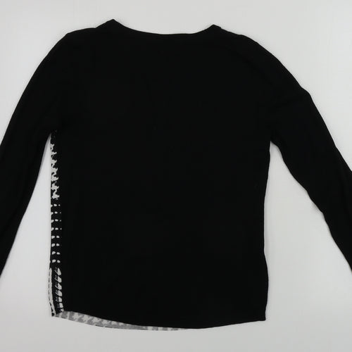 Matalan  Womens Black Geometric  Pullover Jumper Size 8