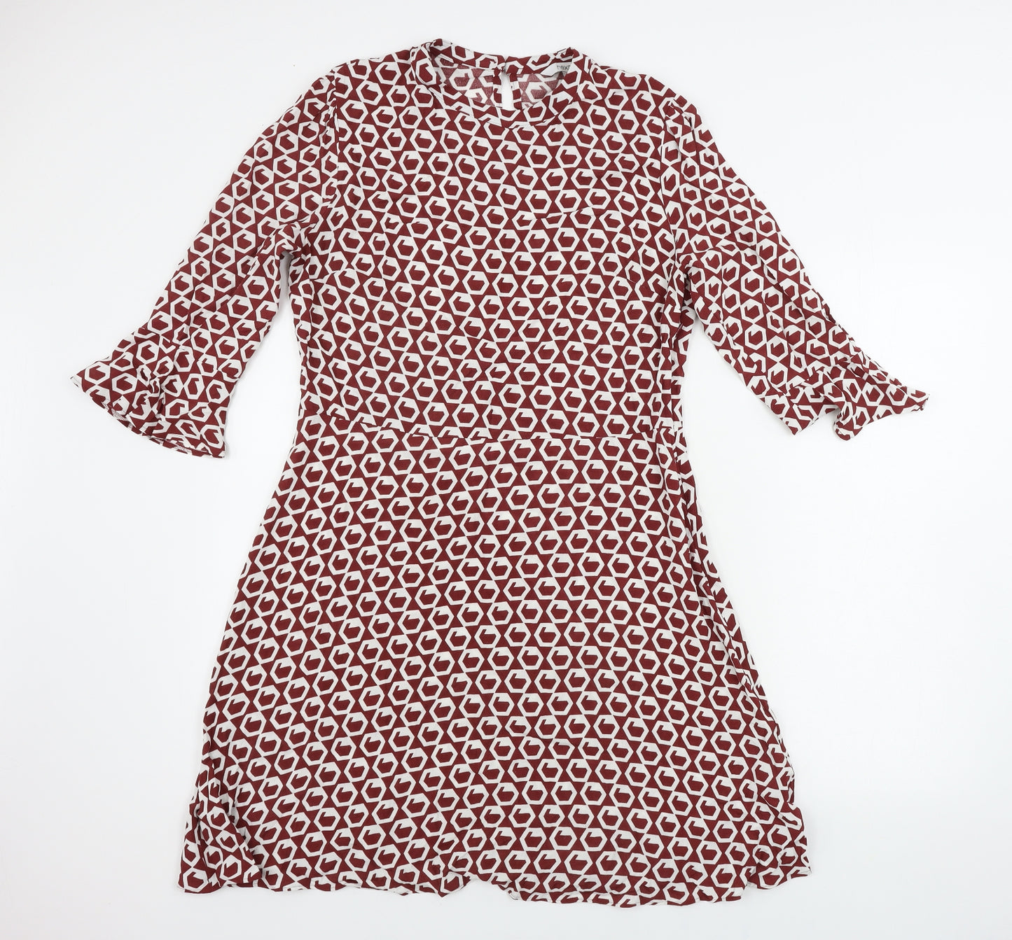 NEXT  Womens Red Geometric  A-Line  Size 12