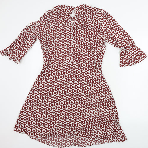 NEXT  Womens Red Geometric  A-Line  Size 12