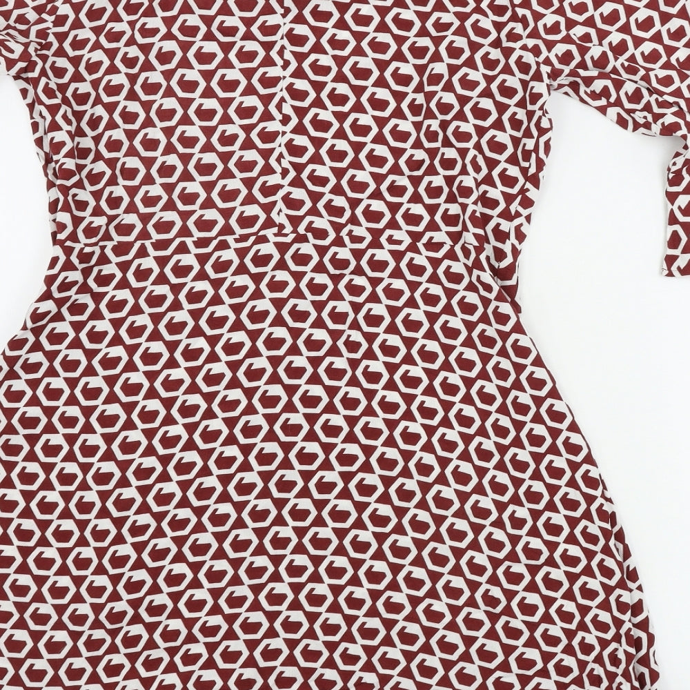 NEXT  Womens Red Geometric  A-Line  Size 12