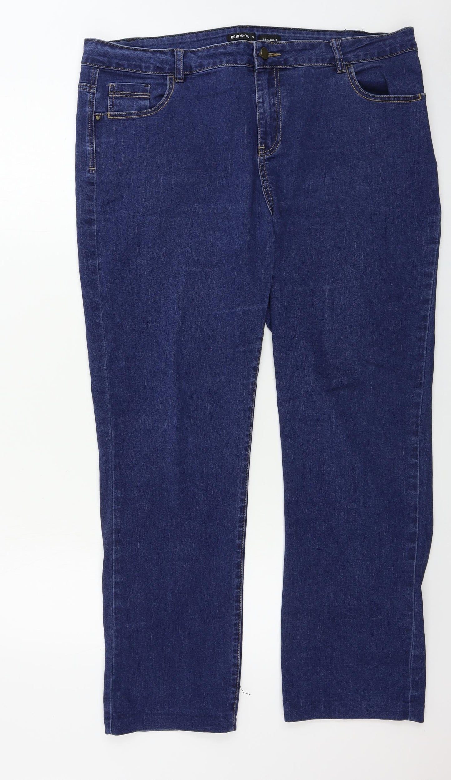 TU Womens Blue   Straight Jeans Size 18 L28 in