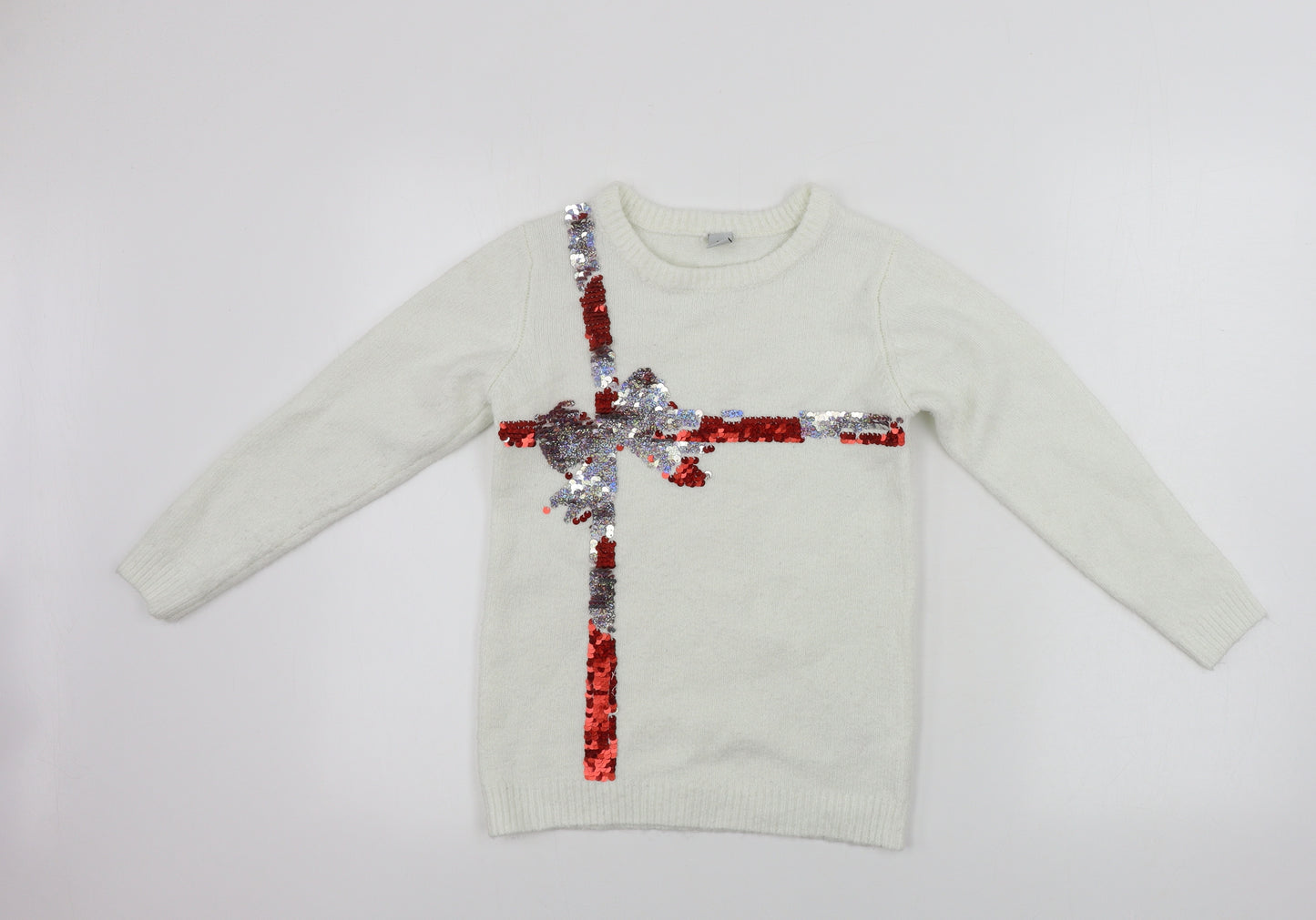 TU Girls White   Pullover Jumper Size 8 Years