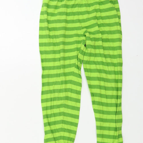 Preworn  Boys Green Striped  Sweatpants Trousers Size 7-8 Years