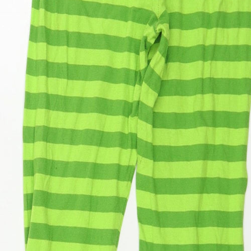Preworn  Boys Green Striped  Sweatpants Trousers Size 7-8 Years