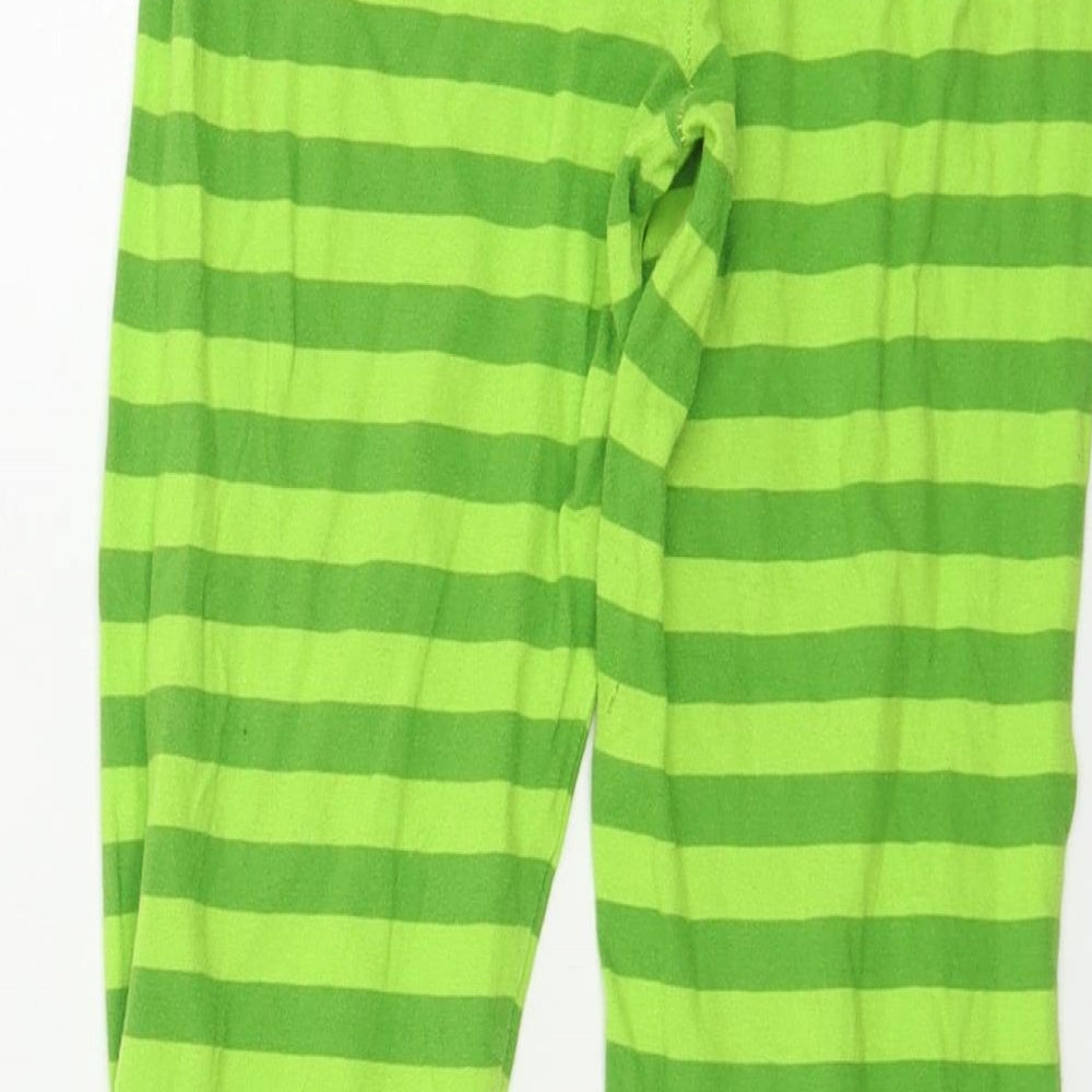 Preworn  Boys Green Striped  Sweatpants Trousers Size 7-8 Years