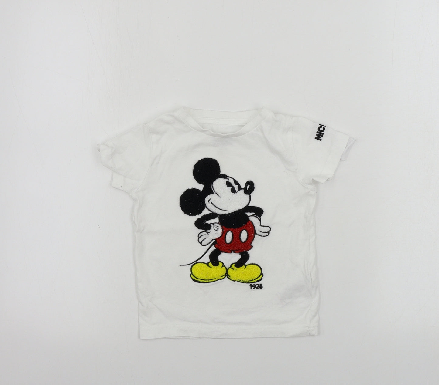 NEXT  Girls White   Basic T-Shirt Size 2-3 Years  - Mikey Mouse