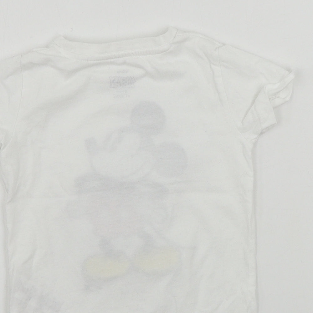 NEXT  Girls White   Basic T-Shirt Size 2-3 Years  - Mikey Mouse