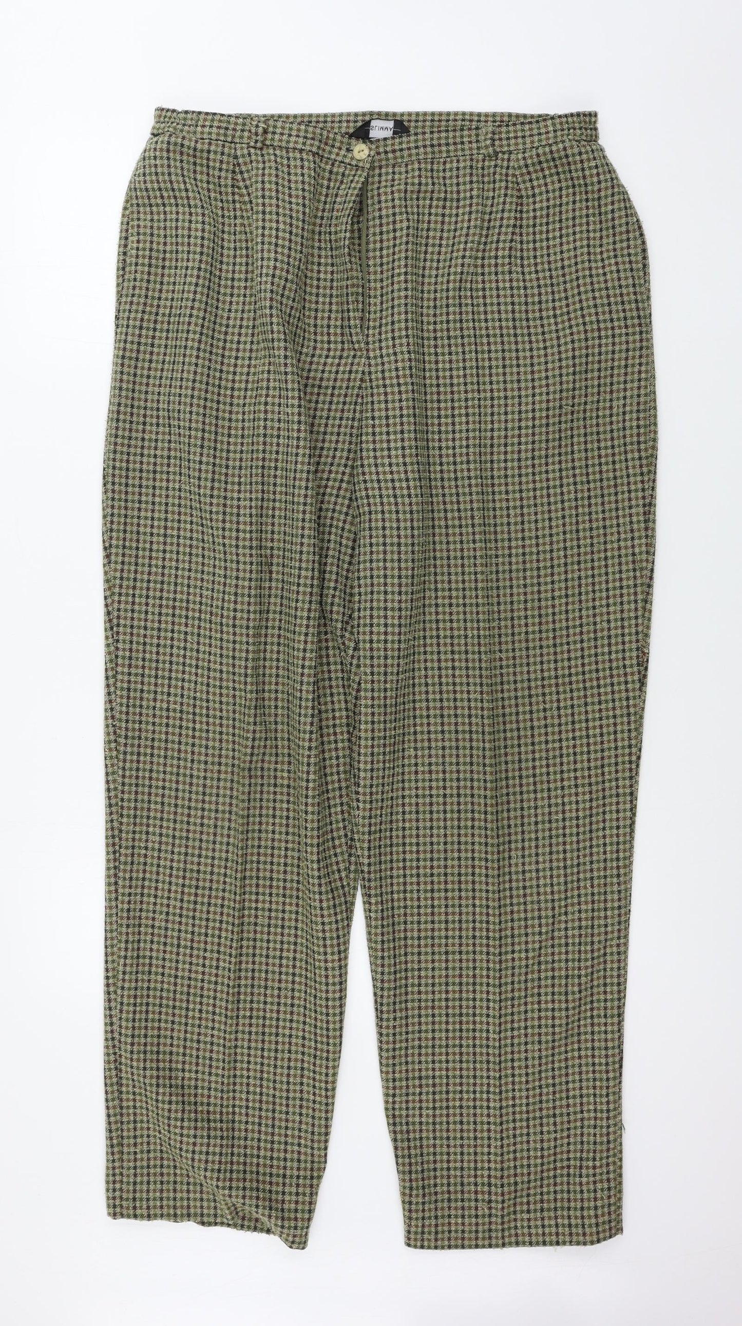 SLIMMA  Womens Green Check  Trousers  Size 16 L27 in